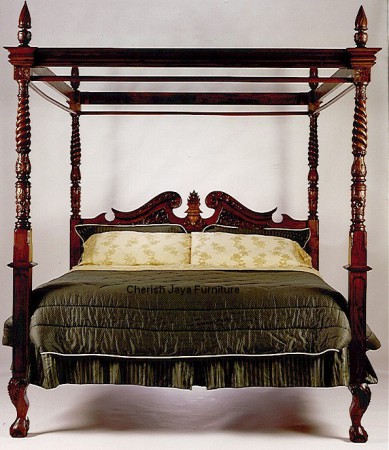 Code: BE 001-M Name: Bed Canopy Size: Small W=160 x D=200 x H=243 cm Medium W=180 x D=200 x H=243 cm Large W=200 x D=200 x H=243 cm Wood: Solid Mahogany wood. All will be delivered knock down.